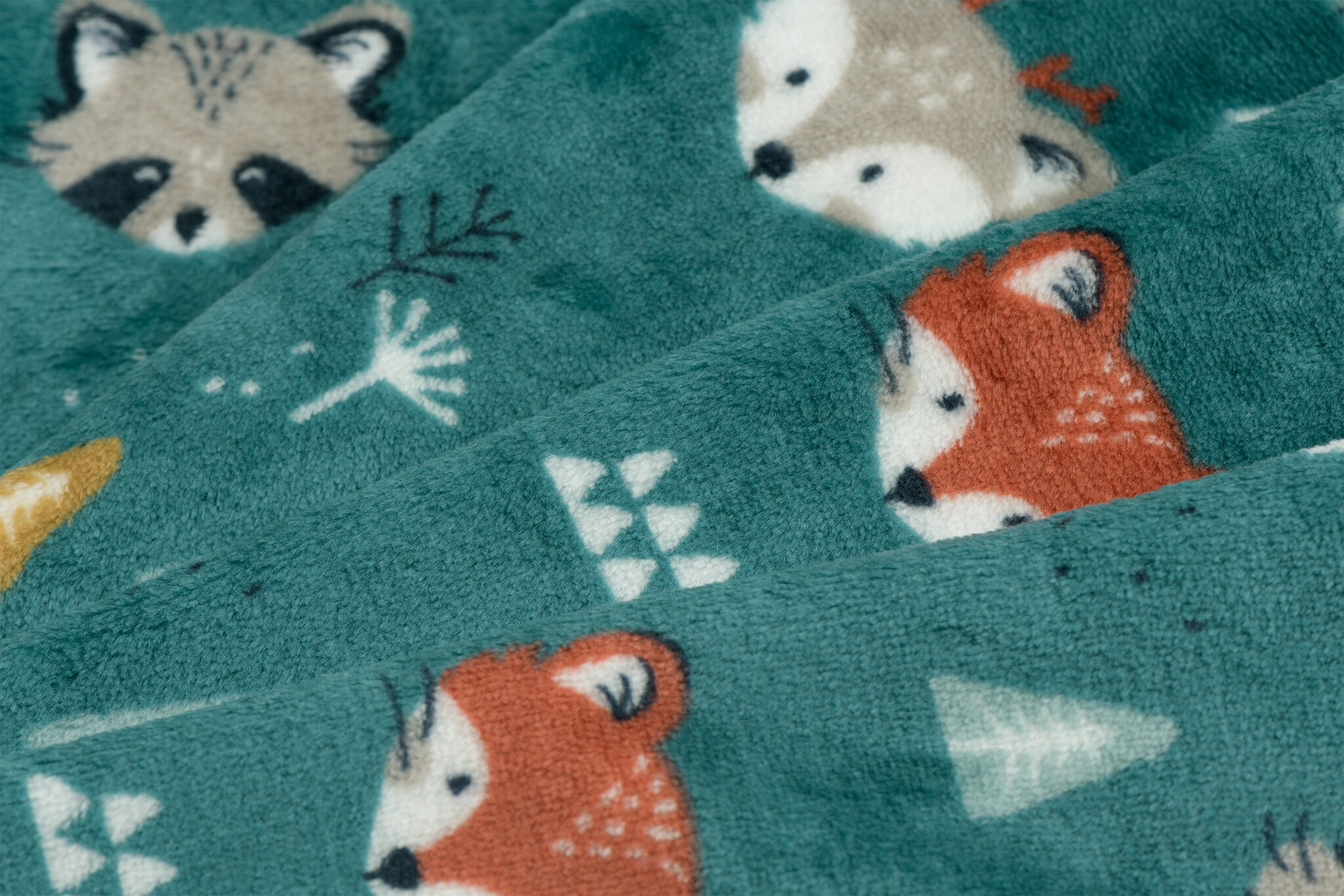 Doudou Fleece Stof Bosvriendjes – Zacht, Dubbelzijdig & Warm