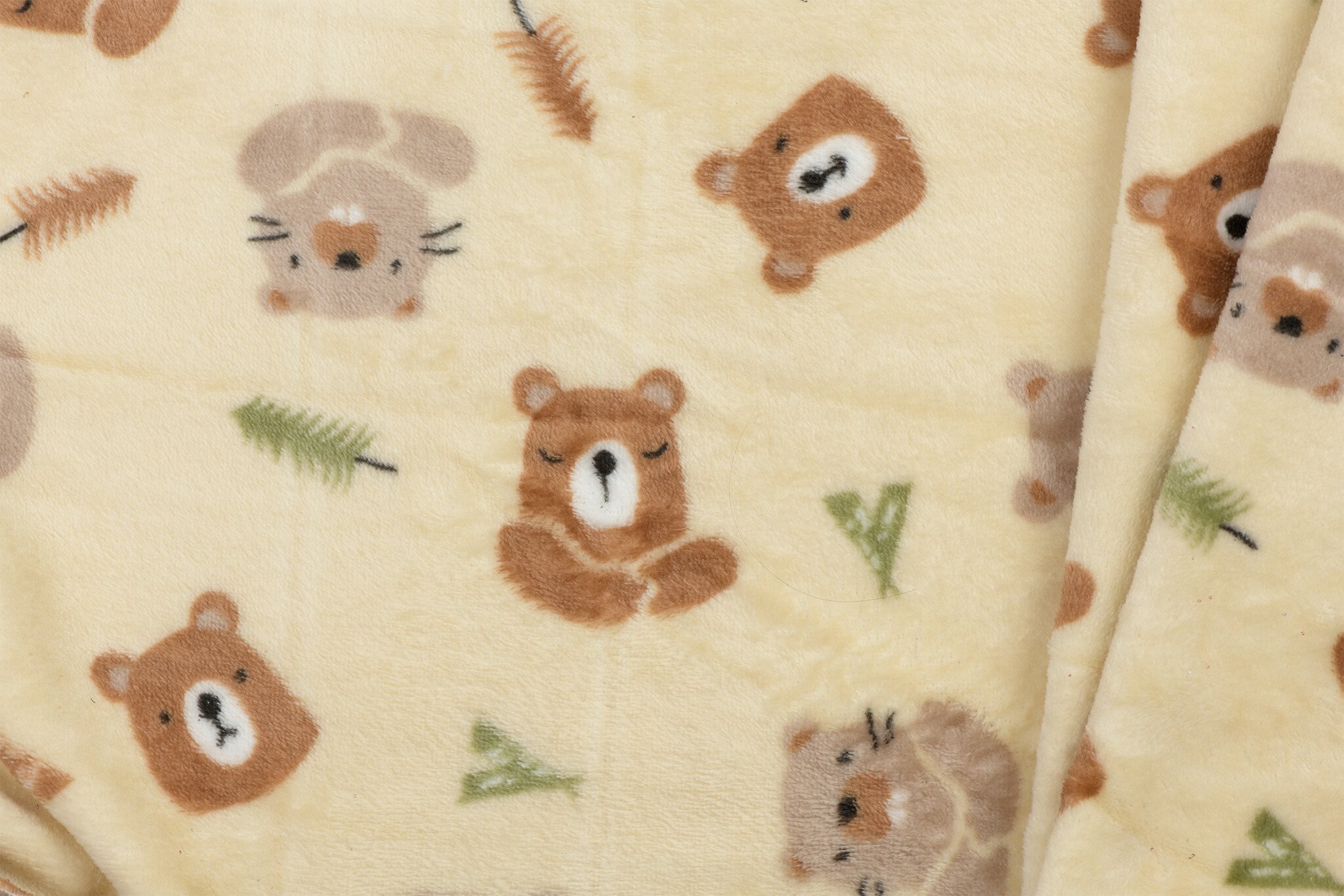 Doudou Fleece Stof Beertjes & Bevers – Zacht, Dubbelzijdig & Warm