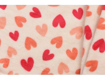 Doudou Fleece Stof – Lieve Hartjes