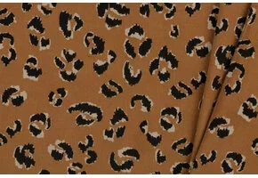 Babyrib Stof Katoen Panter – Kastanjebruin