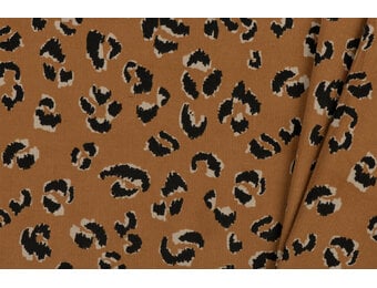 Babyrib Stof Katoen Panter – Kastanjebruin