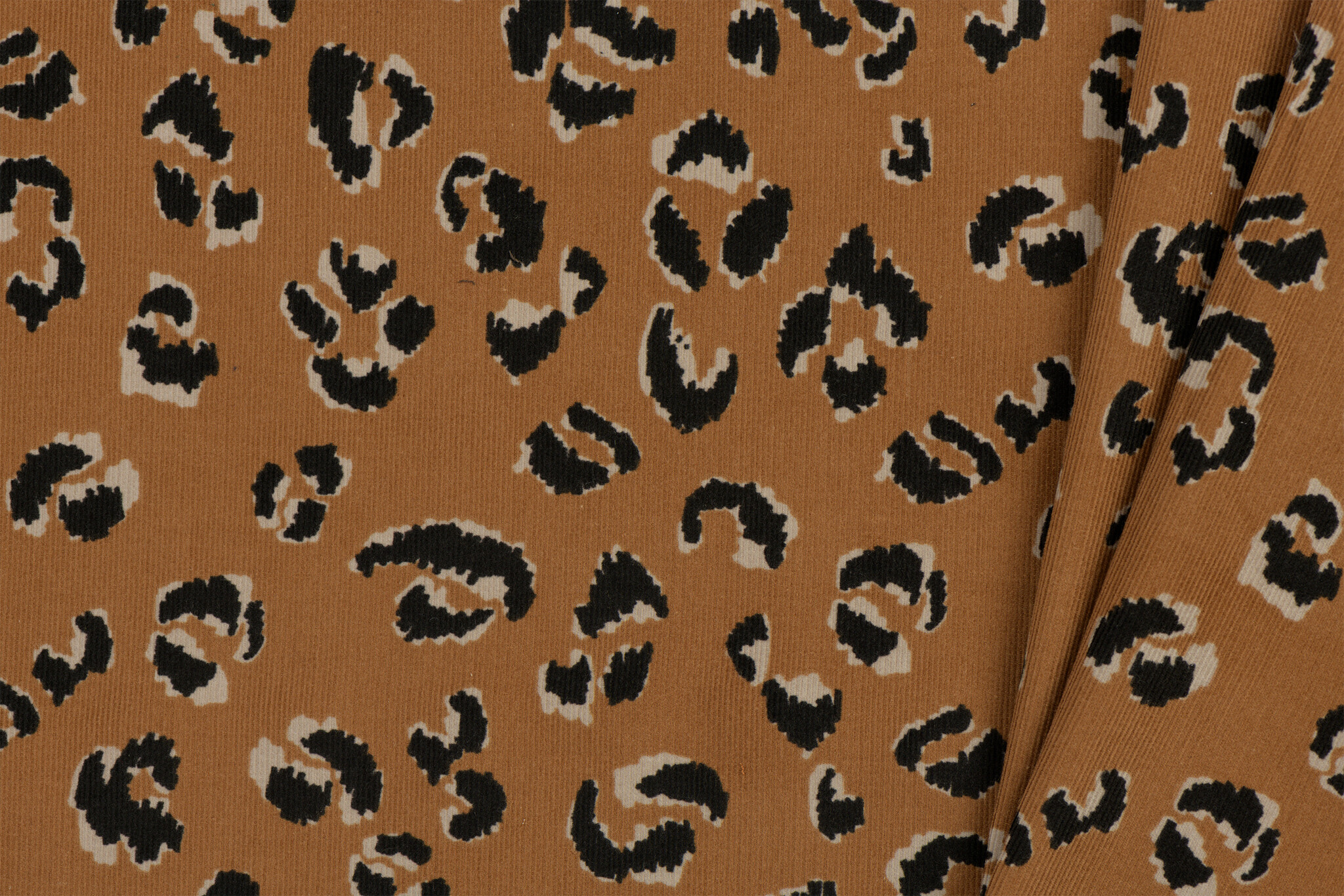 Babyrib Stof Katoen Panter – Kastanjebruin