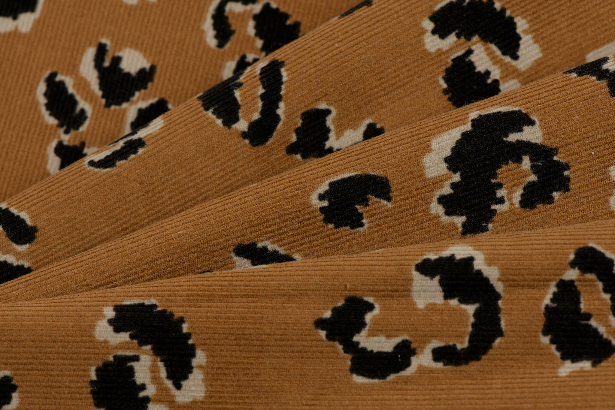 Babyrib Stof Katoen Panter – Kastanjebruin