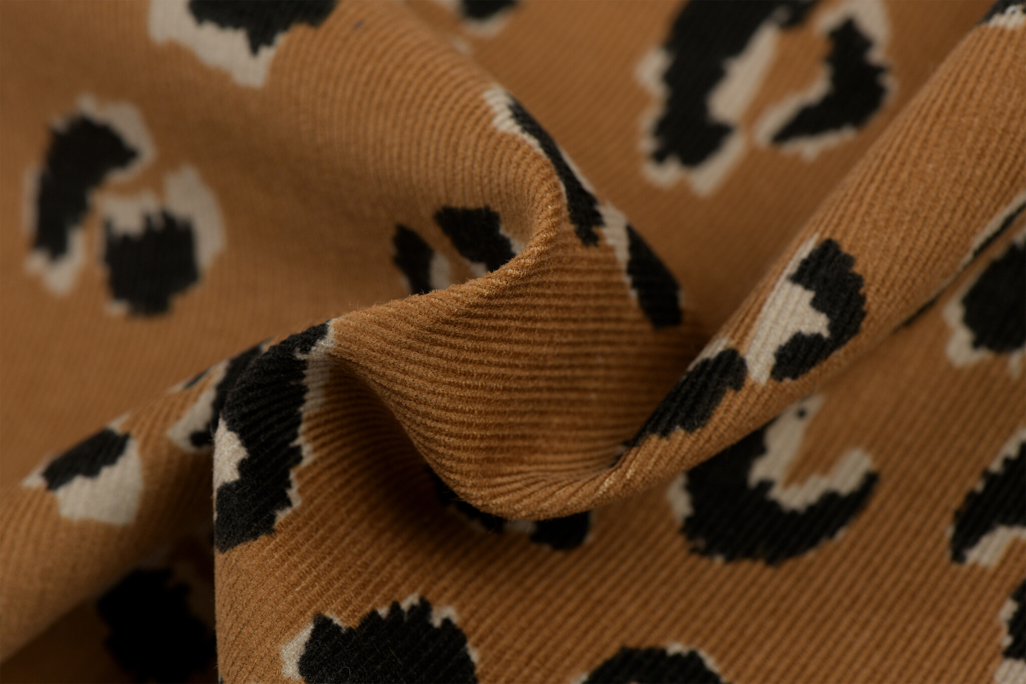 Babyrib Stof Katoen Panter – Kastanjebruin