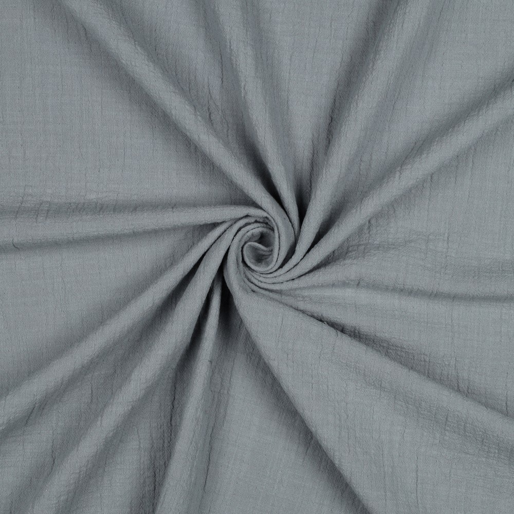 Double Gauze Slub – Hydrofiel Stof – Staalblauw
