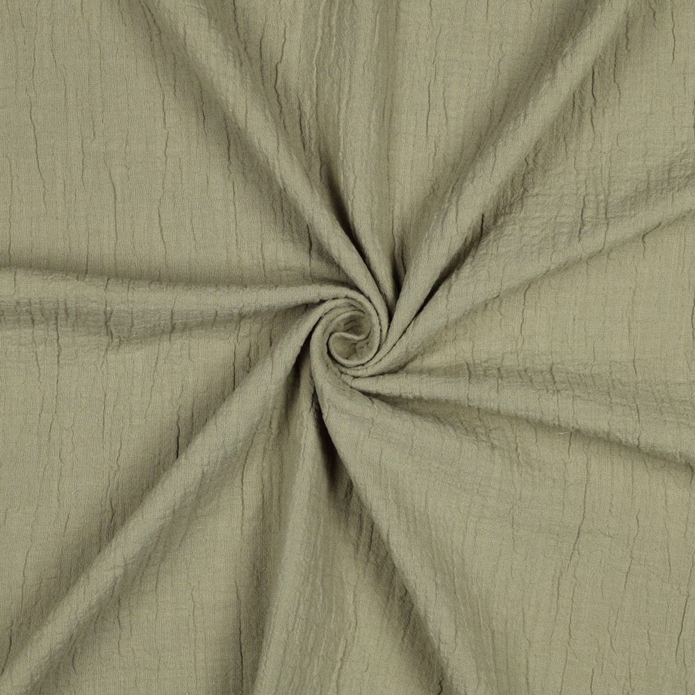 Double Gauze Slub – Hydrofiel Stof – Zacht Olijf