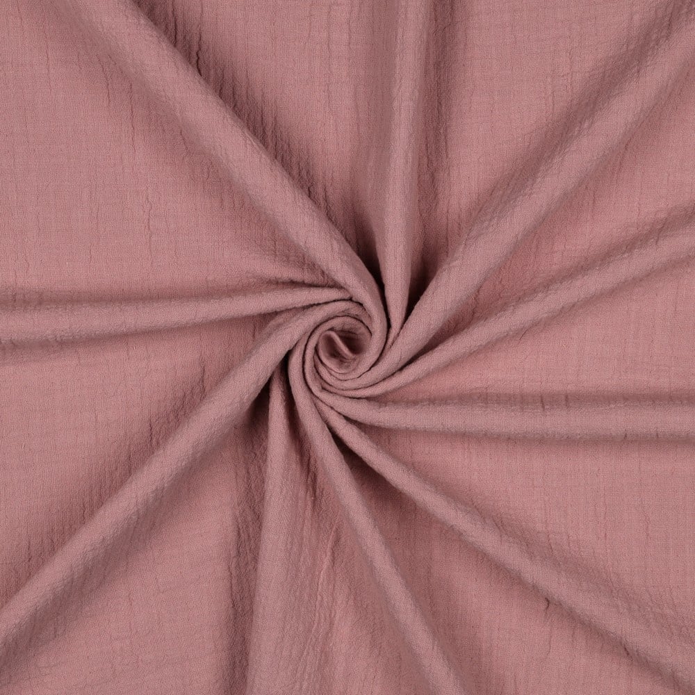Double Gauze Slub – Hydrofiel Stof – Vintage Roze