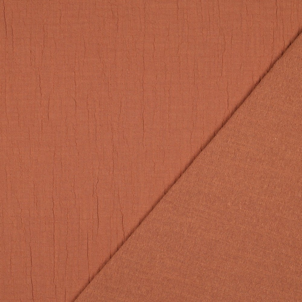 Double Gauze Slub – Hydrofiel Stof – Terracotta