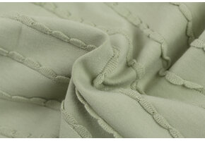 Jersey Katoen Ruffles – Salie Groen