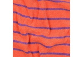 Katoenen Badstof Yarn Dyed Strepen Oranje/Paars
