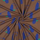 Jersey Katoen Stof Mélange Honden – Taupe