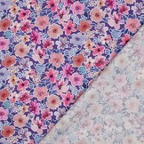 Katoen Poplin Stof Bloemen Paars – Vrolijk, Zacht & Soepel