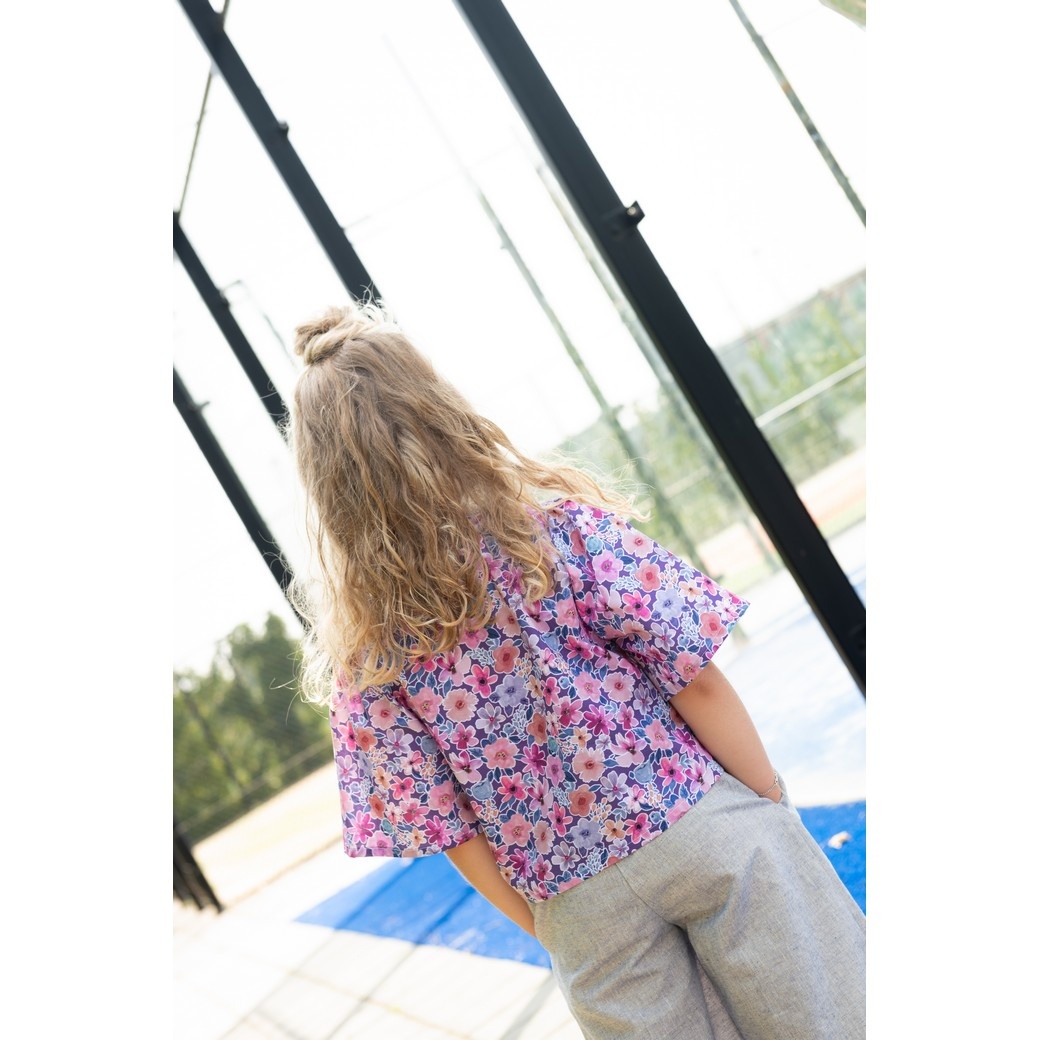 Katoen Poplin Stof Bloemen Paars – Vrolijk, Zacht & Soepel