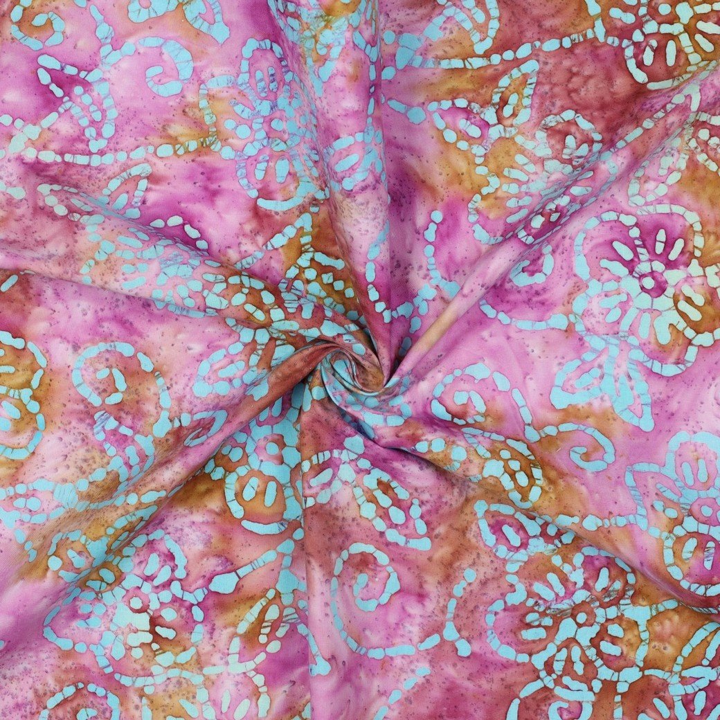 Handcrafted Batik Katoen Stof Roze – Ambachtelijk & Uniek
