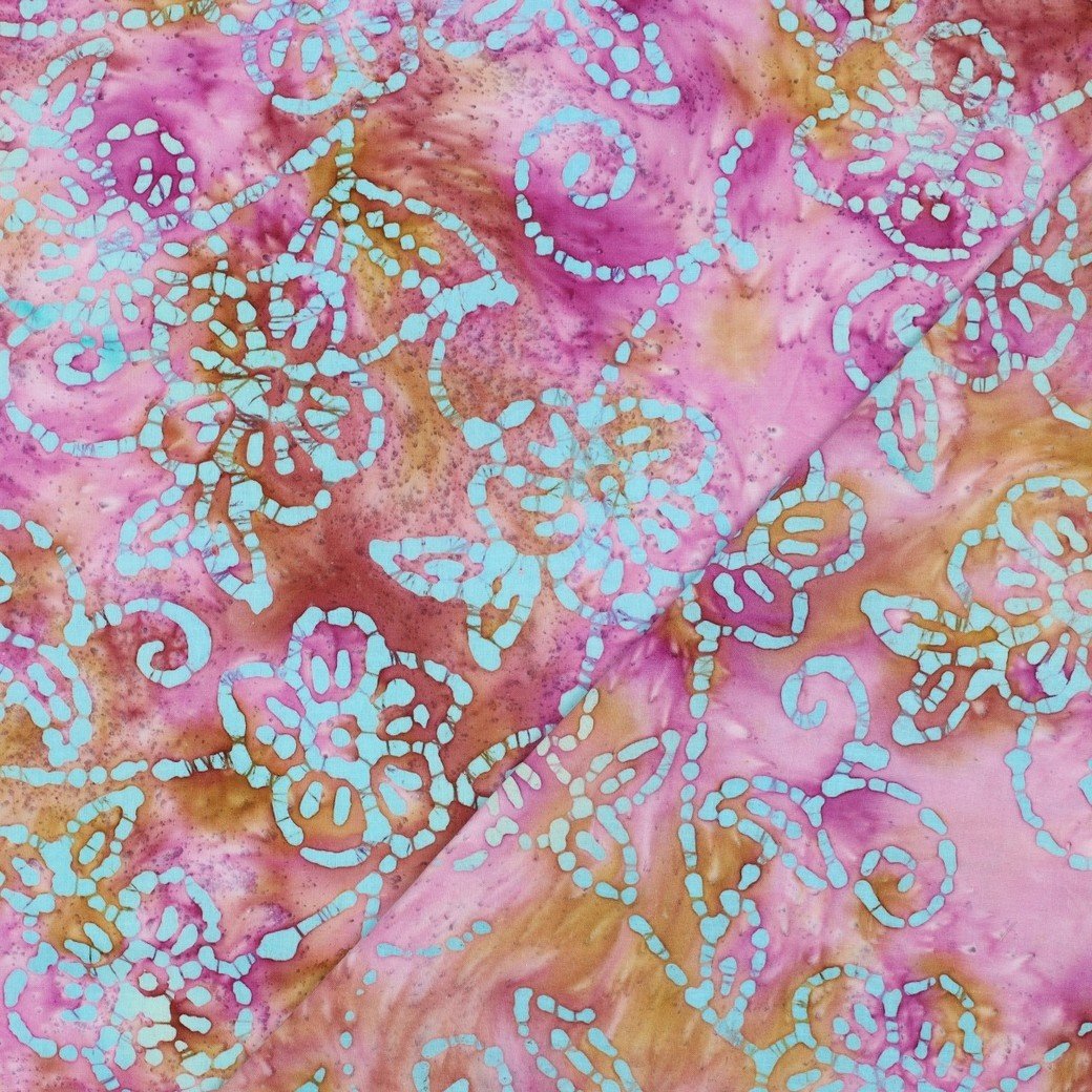 Handcrafted Batik Katoen Stof Roze – Ambachtelijk & Uniek