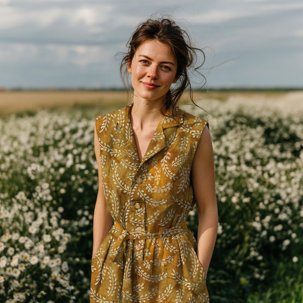 Handcrafted Batik Katoen Oranje – Ambachtelijk & Uniek