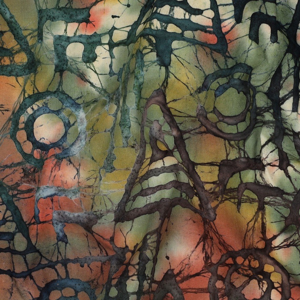 Handcrafted Batik Katoen Groen Multi – Ambachtelijk & Uniek