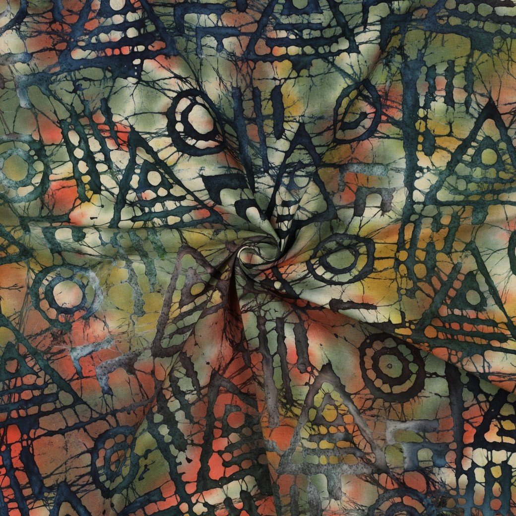 Handcrafted Batik Katoen Groen Multi – Ambachtelijk & Uniek