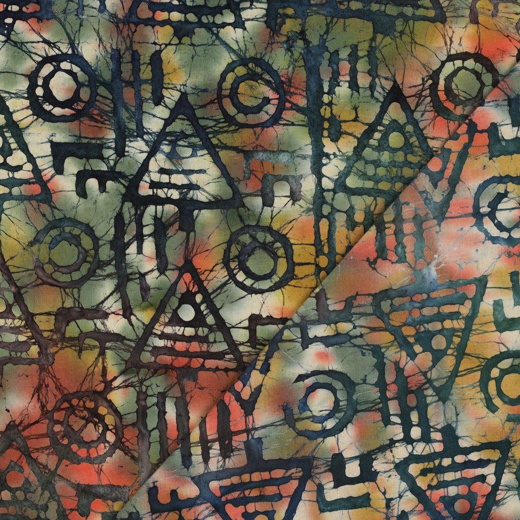 Handcrafted Batik Katoen Groen Multi – Ambachtelijk & Uniek