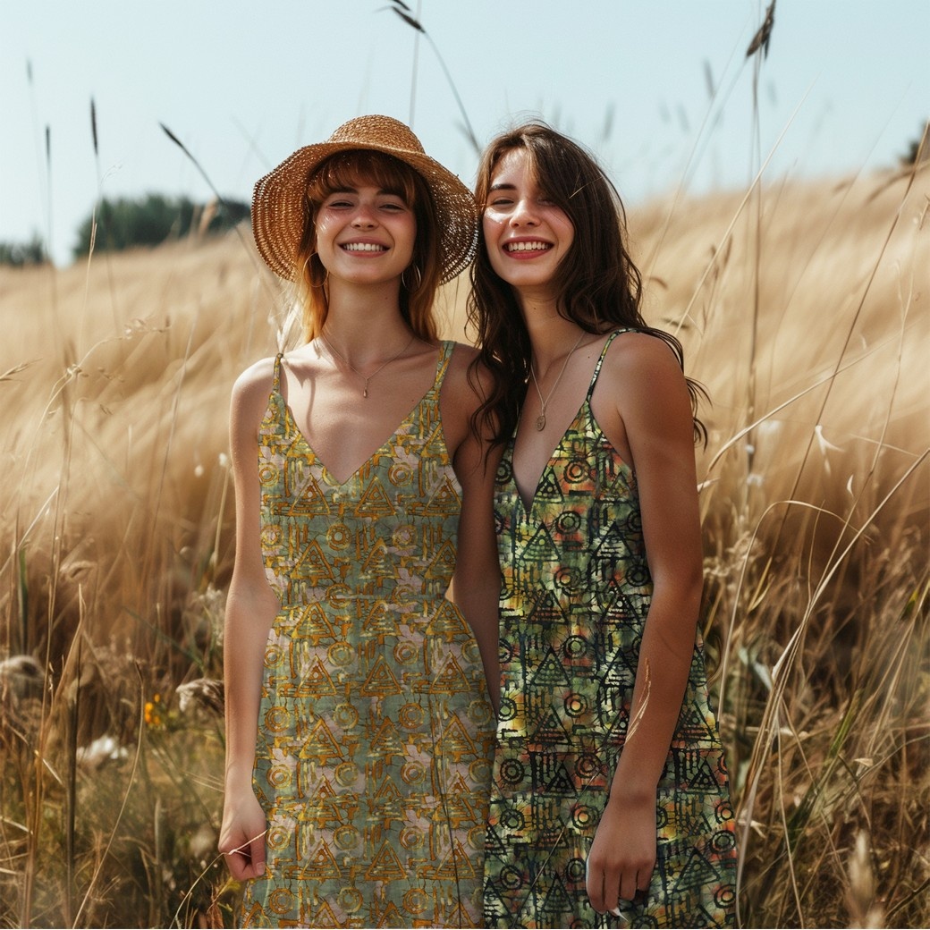 Handcrafted Batik Katoen Groen Multi – Ambachtelijk & Uniek