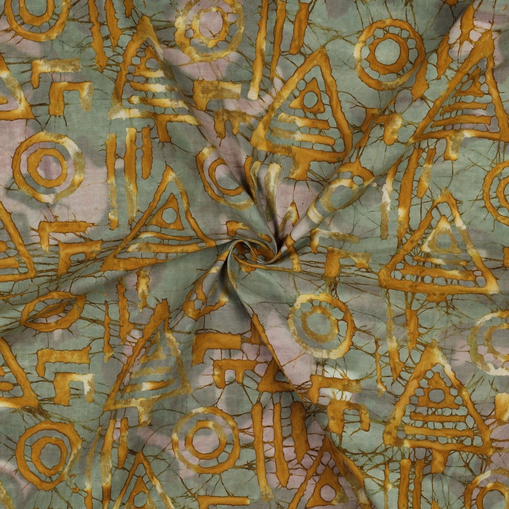 Handcrafted Batik Katoen Ochre – Uniek & 100% Katoen