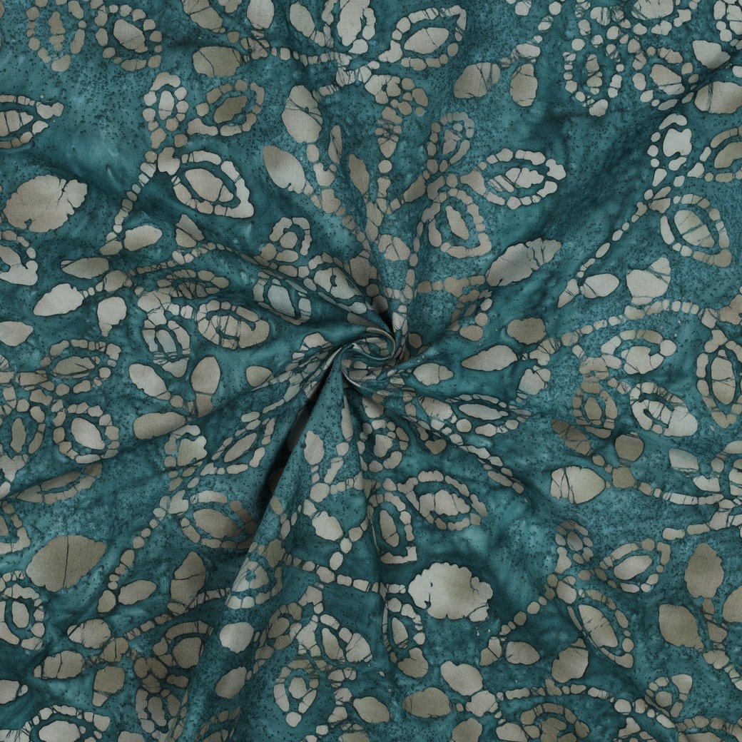 Handcrafted Batik Katoen Donker Petrol – Ambachtelijk & Uniek