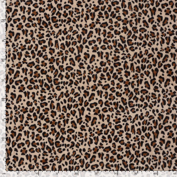 Nicky Velours Panter Beige – Zacht, Stoer & Rekbaar