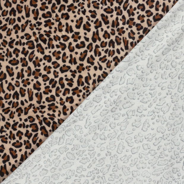 Nicky Velours Panter Beige – Zacht, Stoer & Rekbaar