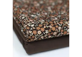 Jersey Katoen Digitale Print - Mooie Bloem Bruin