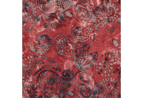 Handcrafted Batik Katoen Stof – Donker Rood