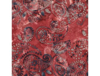 Handcrafted Batik Katoen Stof – Donker Rood
