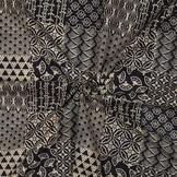 Handcrafted Batik Katoen – Donkerblauw Patchwork