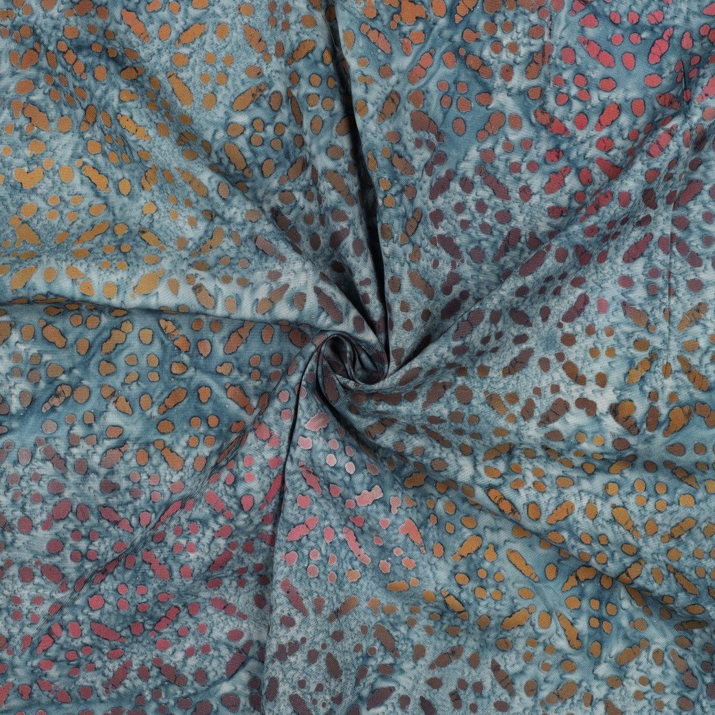 Handcrafted Batik Viscose Blauw – Zacht, Soepel & Uniek