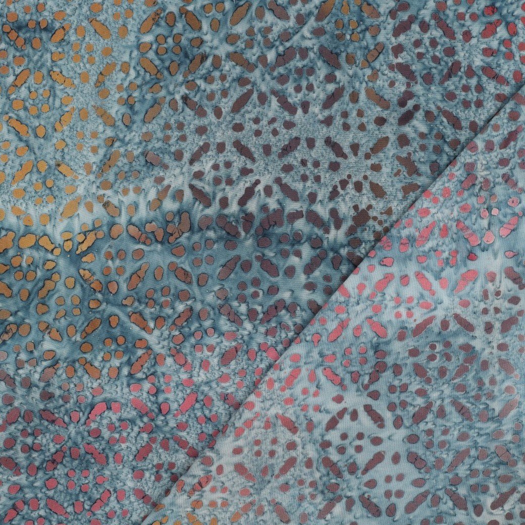 Handcrafted Batik Viscose Blauw – Zacht, Soepel & Uniek