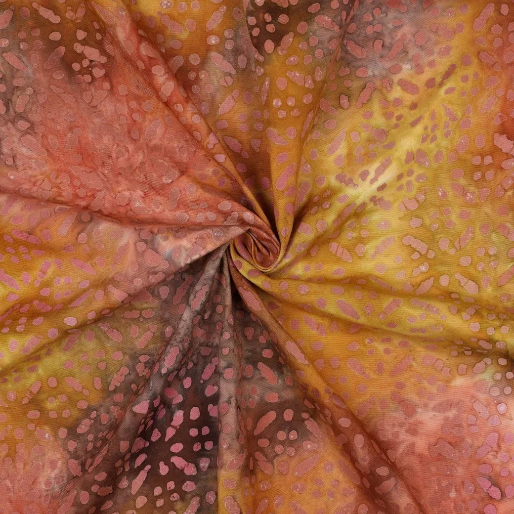 Handcrafted Batik Viscose Geel – Zacht, Soepel & Uniek