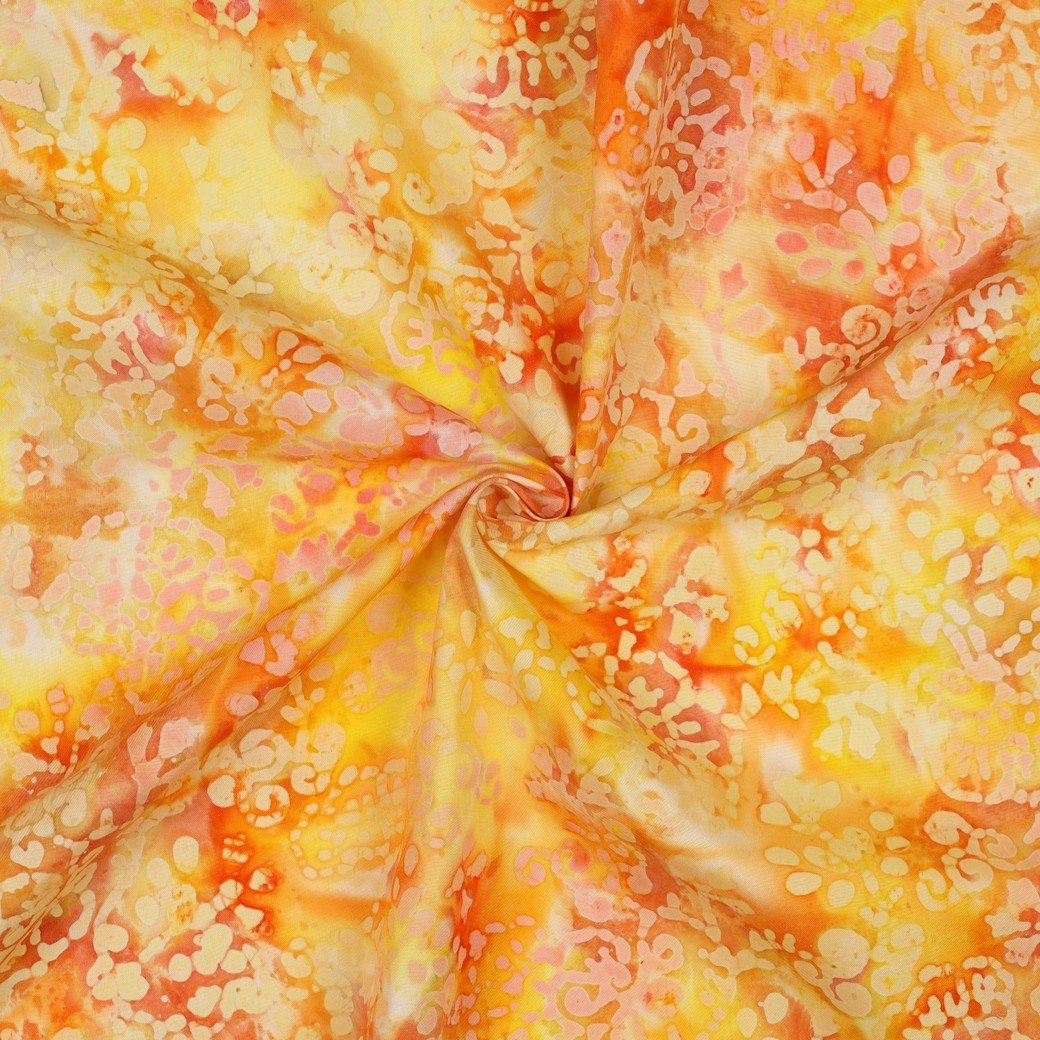 Handcrafted Batik Viscose Sunrise Geel – Zacht, Soepel & Uniek