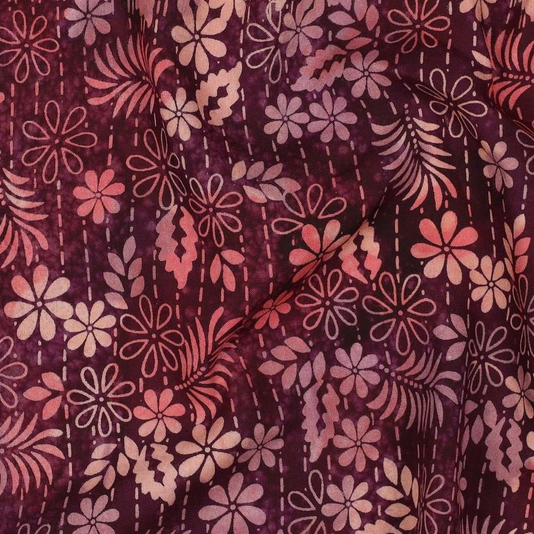 Handcrafted Batik Viscose Cerise – Zacht, Soepel & Uniek
