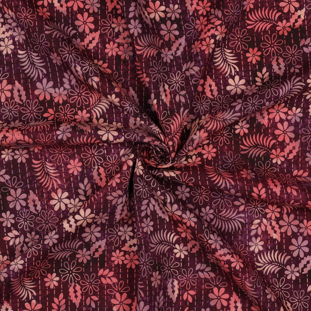 Handcrafted Batik Viscose Cerise – Zacht, Soepel & Uniek