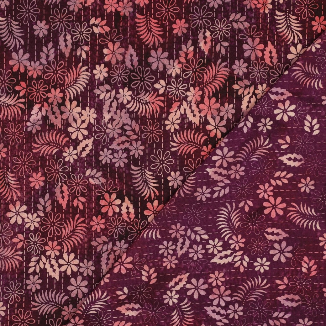 Handcrafted Batik Viscose Cerise – Zacht, Soepel & Uniek