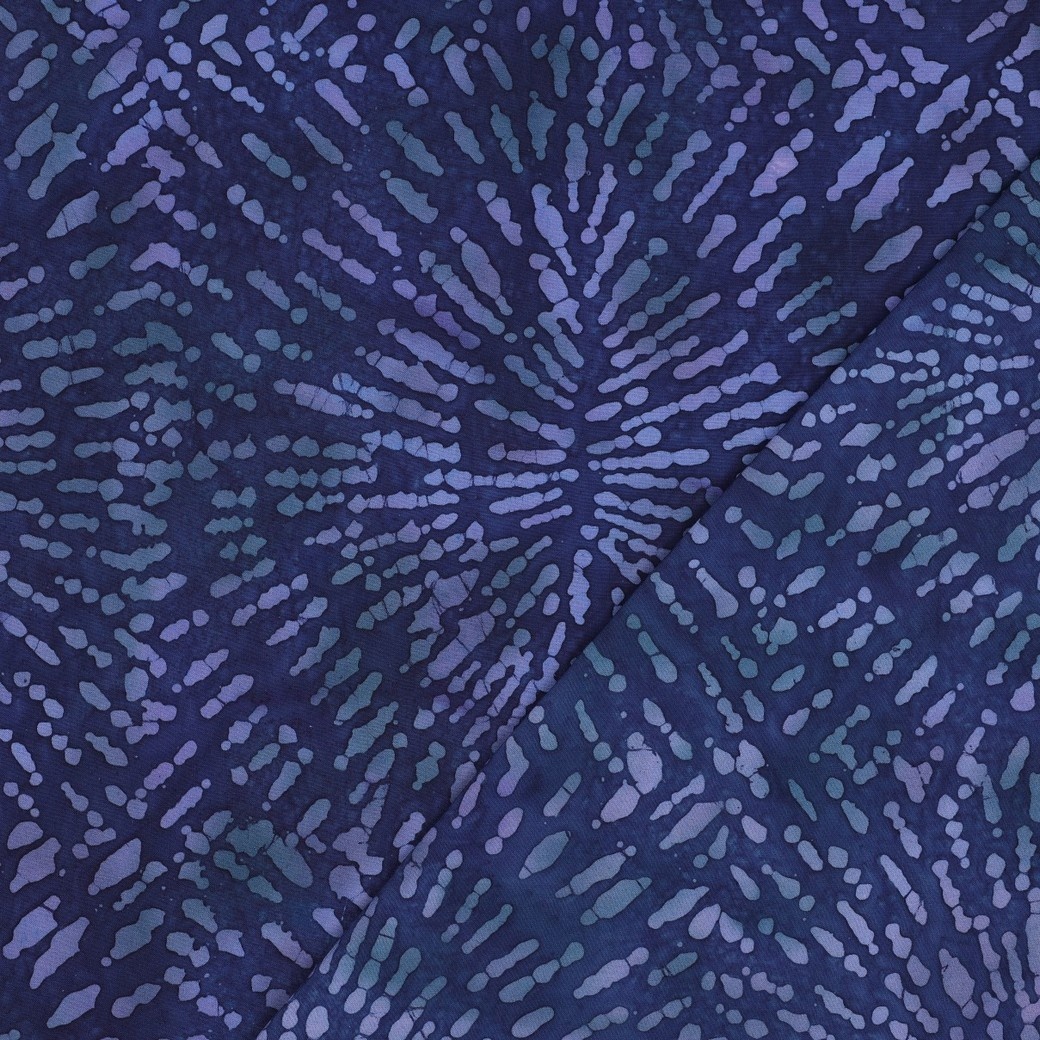 Handcrafted Batik Viscose Indigo Blauw Starburst – Soepel & Uniek