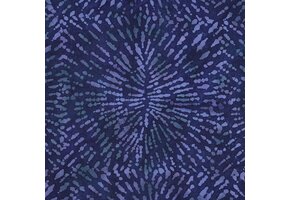 Handcrafted Batik Viscose Stof – Indigo Blauw Starburst