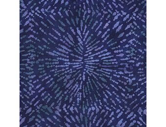 Handcrafted Batik Viscose Stof – Indigo Blauw Starburst