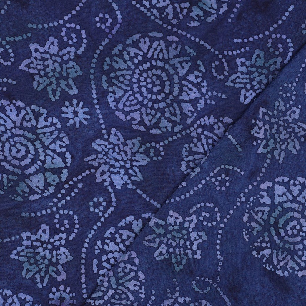 Handcrafted Batik Viscose Indigo Blauw Mandala – Soepel & Uniek