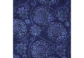 Handcrafted Batik Viscose Stof – Indigo Blauw Mandala