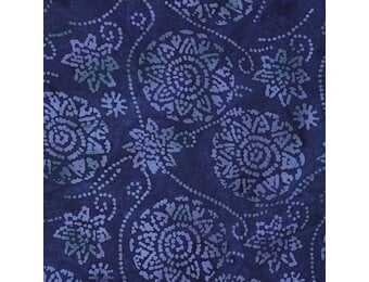 Handcrafted Batik Viscose Stof – Indigo Blauw Mandala