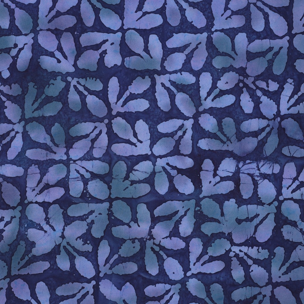 Batik Viscose Indigo Blauw Bladprint – Zacht & Soepel