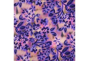 Katoen Satijn Stof Bloemen – Paars