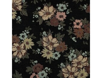 Gobelinstof – Chenille Flowers Zwart