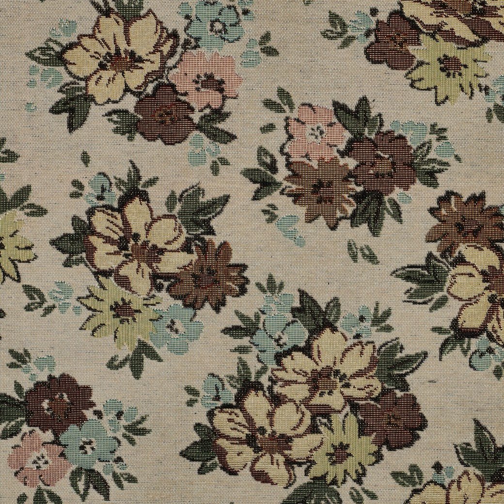 Gobelinstof – Chenille Flowers Sand – Sterk, Stijlvol & Vintage