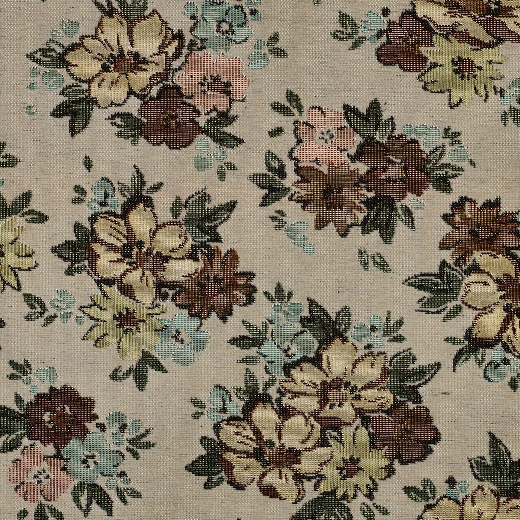 Gobelinstof – Chenille Flowers Sand – Sterk, Stijlvol & Vintage
